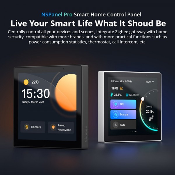 SONOFF smart panel ελέγχου NSPanel Pro, οθόνη αφής, Wi-Fi, Zigbee, λευκό - Ηλεκτρολογικός εξοπλισμός