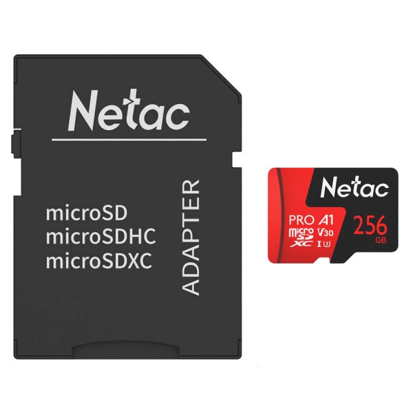 NETAC κάρτα μνήμης MicroSDXC P500 Extreme Pro, 256GB, 100MB/s, Class 10 - Κάρτες μνήμης