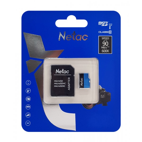 NETAC κάρτα μνήμης MicroSDXC P500 Standard, 64GB, 90MB/s, Class 10