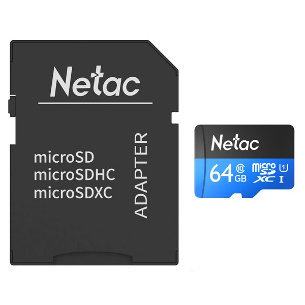 NETAC κάρτα μνήμης MicroSDXC P500 Standard, 64GB, 90MB/s, Class 10