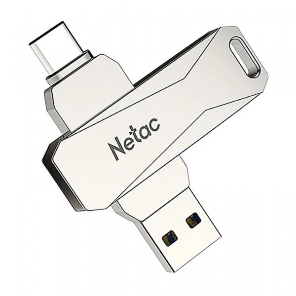 NETAC USB Flash Drive U782C, 128GB, USB 3.0 & USB Type-C, OTG, ασημί - NETAC