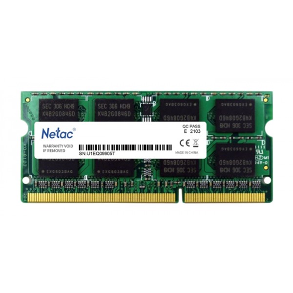 NETAC μνήμη DDR3L SODIMM NTBSD3N16SP-08, 8GB, 1600MHz, CL11 - NETAC