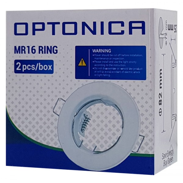 OPTONICA μεταλλικό πλαίσιο spot για MR16 5071, χωνευτό, 82x28mm, 2τμχ - OPTONICA