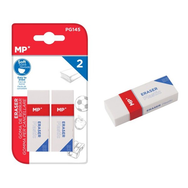 MP γόμα PG145, 65 x 23mm, λευκή, 2τμχ - Αναλώσιμα - Είδη Γραφείου