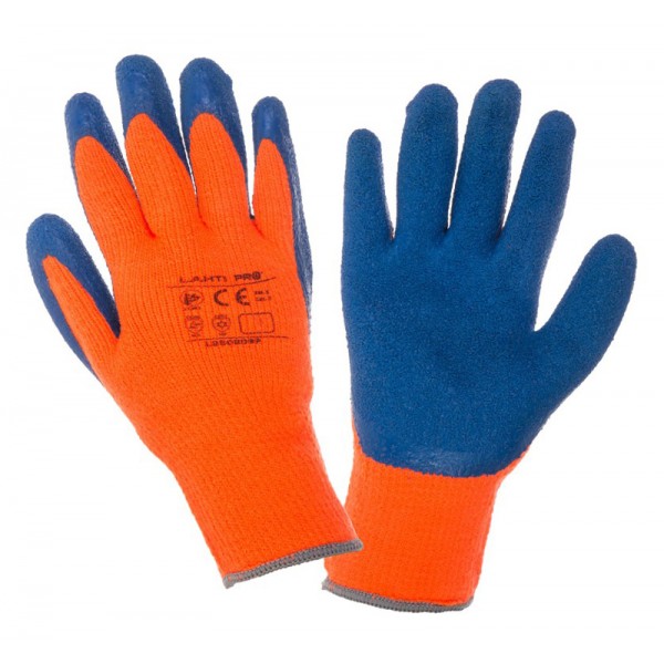 LAHTI PRO γάντια εργασίας L2502, προστασία έως -50°C, 9/L πορτοκαλί-μπλε - LAHTI PRO