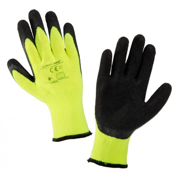 LAHTI PRO γάντια εργασίας L2504, προστασία ψύχους, 11/2XL, κίτρινο-μαύρο - LAHTI PRO