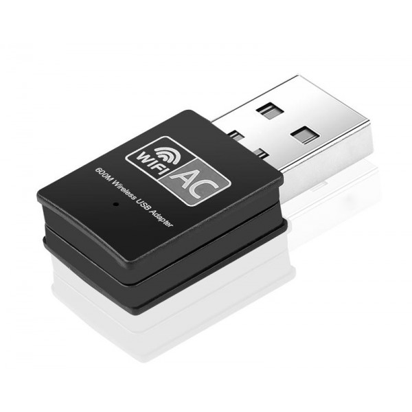 POWERTECH ασύρματος USB αντάπτορας PT-1041, AC600 600Mbps, 2.4/5GHz WiFi - Δικτυακά