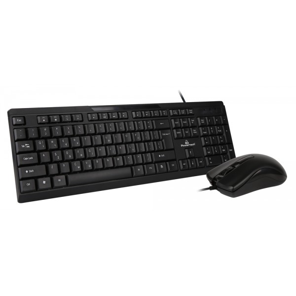 POWERTECH set ποντίκι & πληκτρολόγιο PT-1068, ενσύρματο, 1000dpi, μαύρο - Συνοδευτικά PC