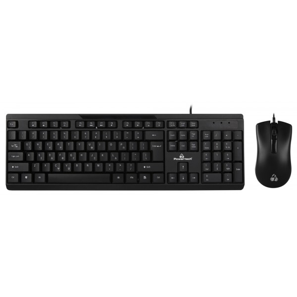 POWERTECH set ποντίκι & πληκτρολόγιο PT-1068, ενσύρματο, 1000dpi, μαύρο - Συνοδευτικά PC