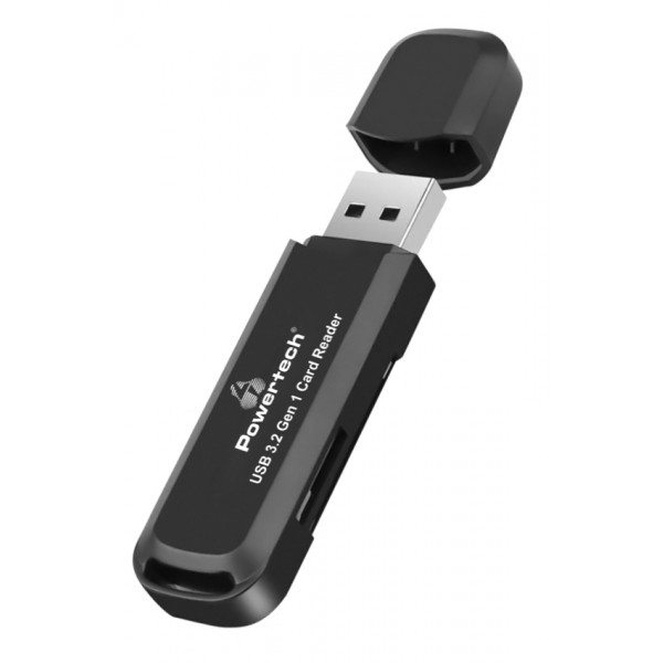 POWERTECH card reader PT-1112 για SD & micro SD, USB 3.2, 5Gbps, μαύρο - Συνοδευτικά PC