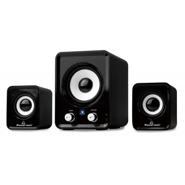 POWERTECH ηχεία Essential sound PT-843, 2.1, 5W + 2x 3W, 3.5mm, μαύρα - Σύγκριση Προϊόντων