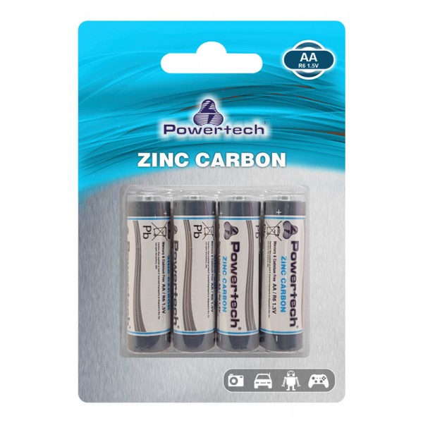POWERTECH Zinc Carbon μπαταρίες PT-949, AA R6 1.5V, 4τμχ - Powertech