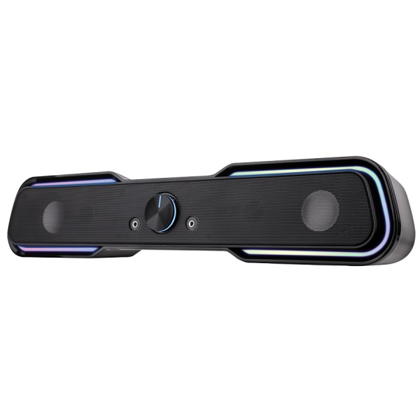 POWERTECH gaming soundbar PT-974, 10W RMS, Bluetooth, 3.5mm, RGB, μαύρο - Ηχεία