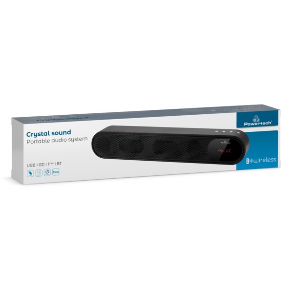 POWERTECH soundbar PT-986, 10W RMS, TWS, FM, 1200mAh, μαύρο POWERTECH soundbar PT-986, 10W RMS, TWS, FM, 1200mAh, μαύρο