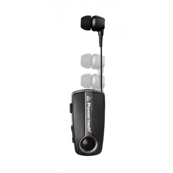 POWERTECH Bluetooth earphone Klipp 2 PT-998, multipoint, BT V5.1, γκρι - Ακουστικά - Bluetooth