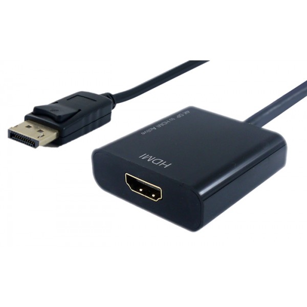 POWERTECH αντάπτορας DisplayPort σε HDMI PTH-033, active, 4K, μαύρο - Εικόνα