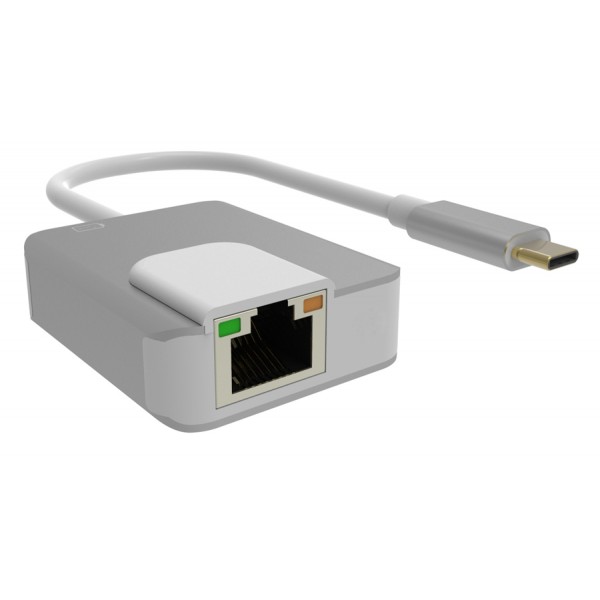 POWERTECH αντάπτορας USB Type-C σε RJ45+PD PTH-056, 10/100/1000M, ασημί - Δικτυακά