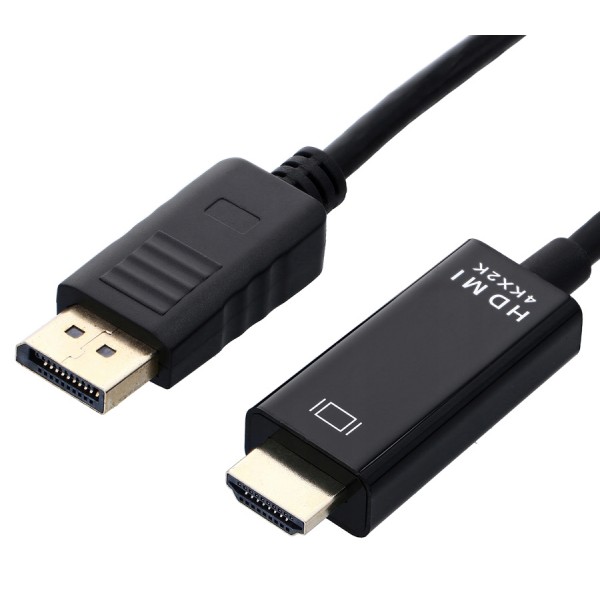 POWERTECH καλώδιο DisplayPort σε HDMI PTH-075, 4K/30Hz, 1m, μαύρο - Εικόνα