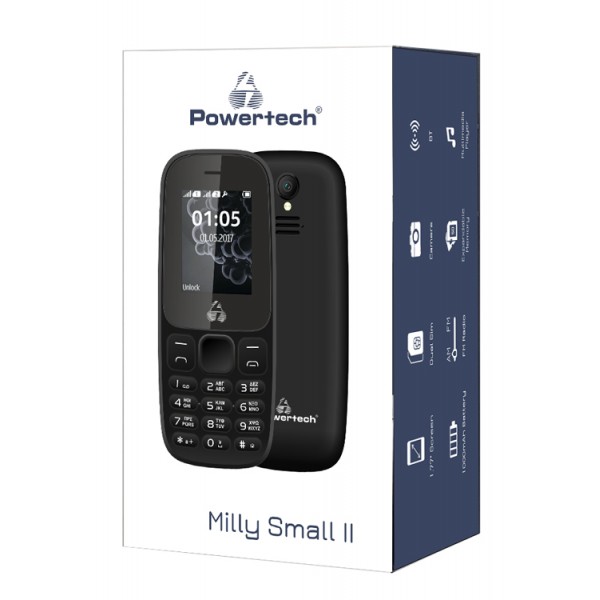 POWERTECH Κινητό Τηλέφωνο Milly Small II PTM-27, με φακό, μαύρο - Σύγκριση Προϊόντων