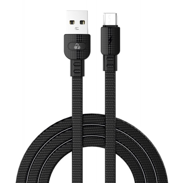 POWERTECH καλώδιο USB σε Micro USB armor PTR-0097, 15W 3A, 1m, μαύρο - Powertech