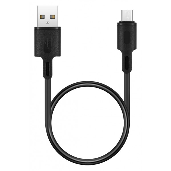 ROCKROSE καλώδιο USB σε Micro USB Beta AM Mini, 2.4A 12W, 30cm, μαύρο - USB