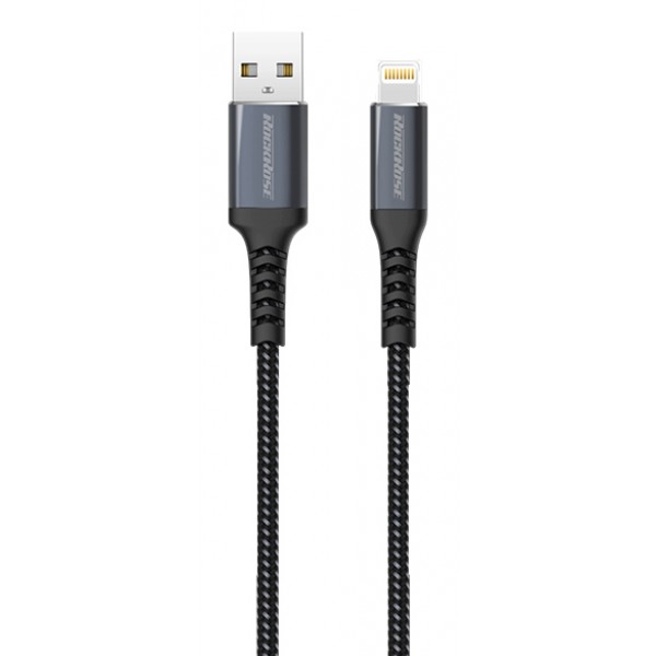 ROCKROSE καλώδιο USB σε Lightning Powerline AL, 2.4A 12W, 1m, μαύρο-μπλε - USB