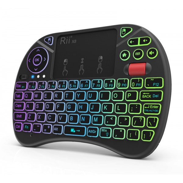 RIITEK ασύρματο πληκτρολόγιο Mini X8 με touchpad, RGB backlit, 2.4GHz - RIITEK