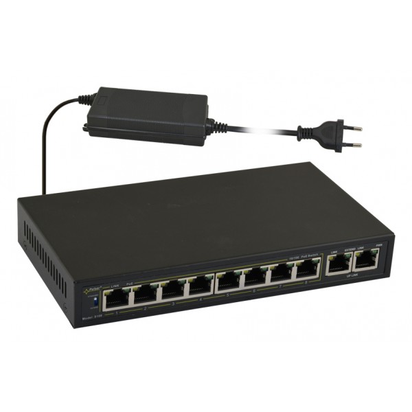 PULSAR PoE Ethernet Switch S108-90W, 10x ports 10/100Mb/s - PULSAR