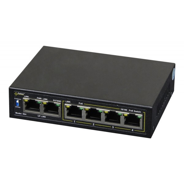 PULSAR PoE Ethernet Switch S64, 6x ports 10/100Mb/s - PULSAR