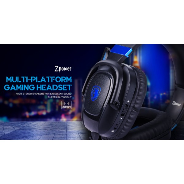 SADES gaming headset Zpower, 3.5mm, multiplatform, 40mm, 1.2m, μαύρο - Συνοδευτικά PC