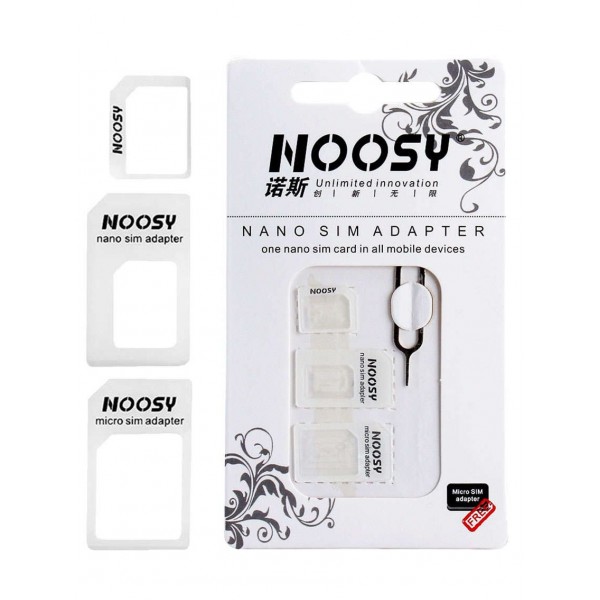 NOOSY Nano SIM & Micro SIM Adapter Set, λευκό - NOOSY