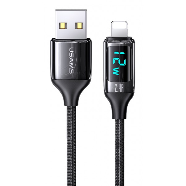 USAMS καλώδιο Lightning σε USB US-SJ543, 2.4A, 1.2m, μαύρο - USB