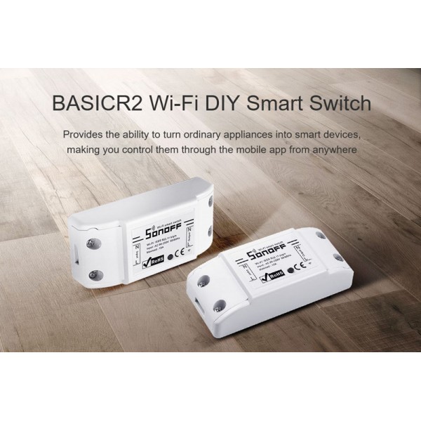 SONOFF Smart Διακόπτης BASICR2, Wifi, 10A, λευκός - Ηλεκτρολογικός εξοπλισμός