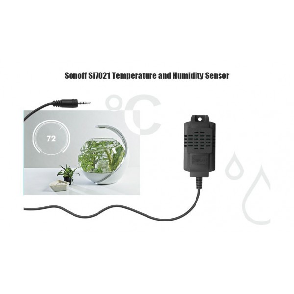 SONOFF Aισθητήρας θερμοκρασίας και υγρασίας SI7021, WiFi, 2.5mm, μαύρο - Σύγκριση Προϊόντων