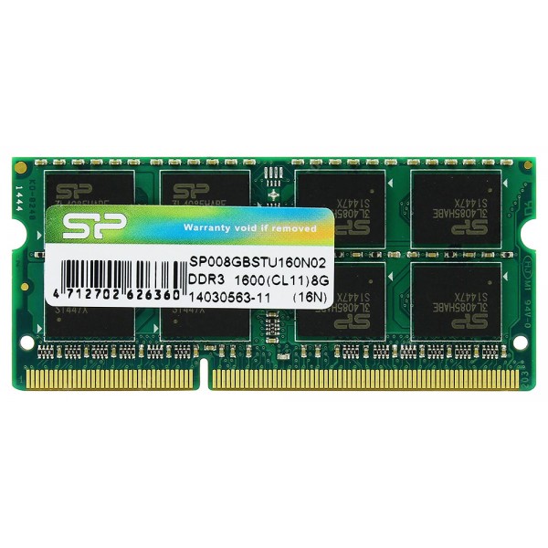 SILICON POWER Μνήμη RAM DDR3 SODimm, 8GB, 1600MHz, CL11 - Silicon Power
