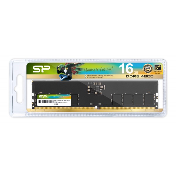 SILICON POWER μνήμη DDR5 UDIMM SP016GBLVU480F02, 16GB, 4800MHz, CL40 - Silicon Power