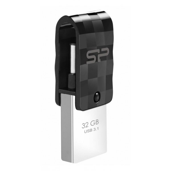 SILICON POWER Dual USB Flash Drive C31, USB 3.2 & USB-C, 32GB, μαύρο - Silicon Power