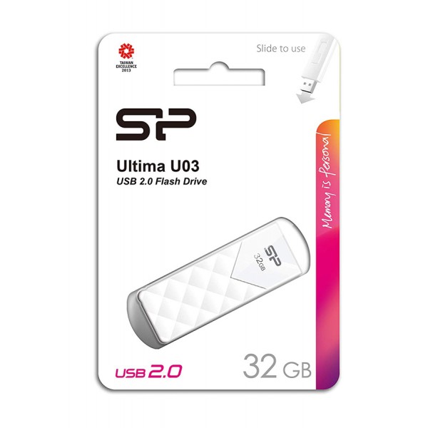 SILICON POWER USB Flash Ultima U03, 32GB, USB 2.0, λευκό - Silicon Power