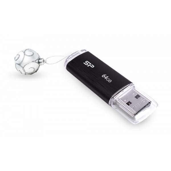 SILICON POWER USB Flash Drive Ultima U02, 64GB, USB 2.0, μαύρο - Silicon Power