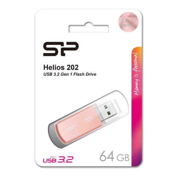 SILICON POWER USB Flash Drive Helios 202, 64GB, USB 3.2, ροζ χρυσό - Silicon Power