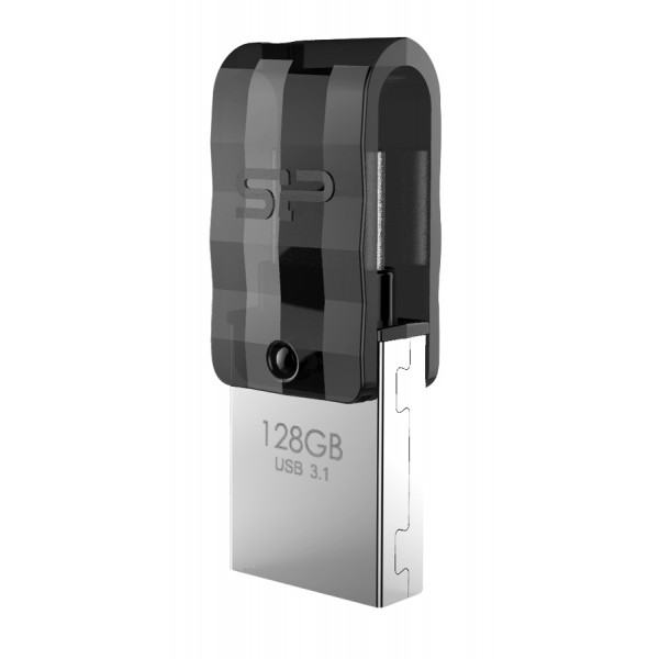 SILICON POWER Dual USB Flash Drive C31, USB 3.2 & USB-C, 128GB, μαύρο - Silicon Power