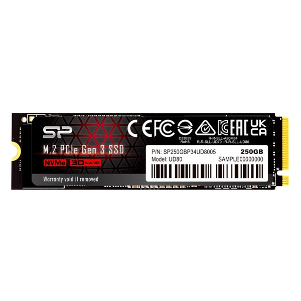 SILICON POWER SSD PCIe Gen3x4 M.2 2280 UD80, 250GB, 3.400-3.000MB/s - SSD Δίσκοι