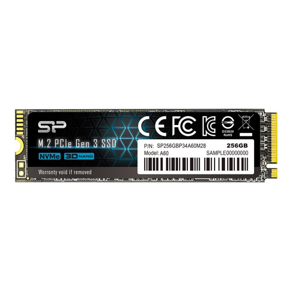 SILICON POWER SSD PCIe Gen3x4 P34A60 M.2 2280, 256GB, 2.200-1.600MB/s - SSD Δίσκοι