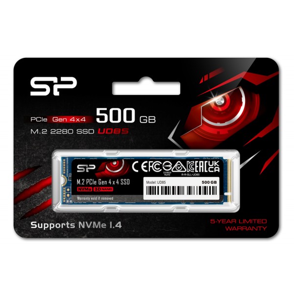 SILICON POWER SSD PCIe Gen4x4 M.2 2280 UD85, 500GB, 3.600-2.400MB/s - SSD Δίσκοι