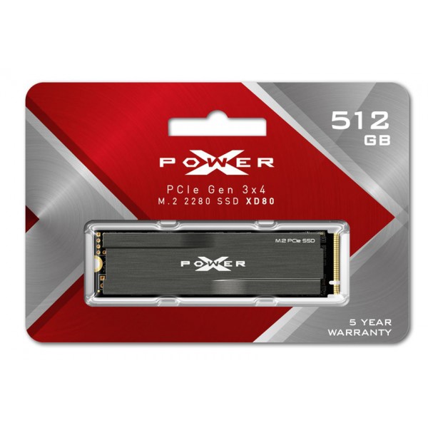 SILICON POWER SSD PCIe Gen3x4 M.2 2280 XD80, 512GB, 3.400-3.000MB/s - Silicon Power