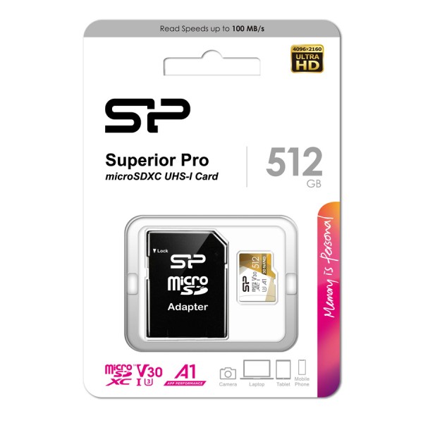 SILICON POWER κάρτα μνήμης Superior Pro microSDXC UHS-I, 512GB, Class 30 - Περιφερειακά-Accessories