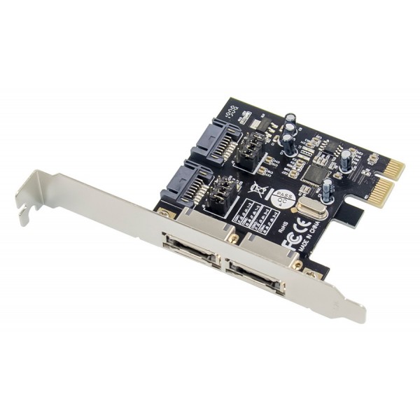 POWERTECH κάρτα επέκτασης PCIe σε 2x SATA ST51, ASM1061, low profile - Κάρτες Επέκτασης PCI κ.α