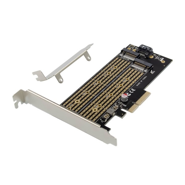 POWERTECH κάρτα επέκτασης 4x PCIe σε M.2 B & M Key NVMe ST531 - Κάρτες Επέκτασης PCI κ.α