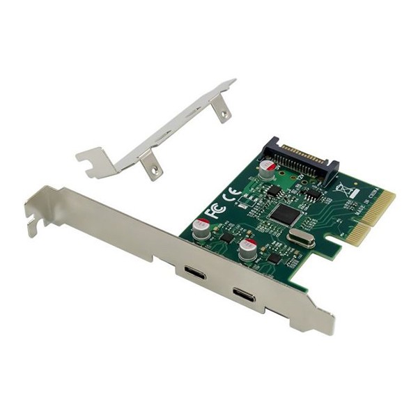 POWERTECH κάρτα επέκτασης PCIe σε 2x USB-C ST614, ASM1142 - Κάρτες Επέκτασης PCI κ.α
