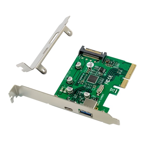POWERTECH κάρτα επέκτασης PCIe σε USB 3.1 & USB-C ST618, ASM1142 - Κάρτες Επέκτασης PCI κ.α